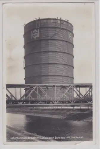 88860 Ak Oberhausen. Grösster Gasometer Europas (115,5 m hoch). 1936