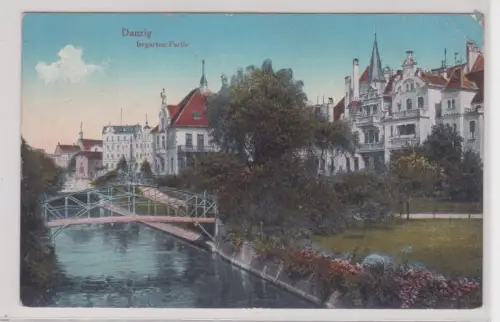 62869 Ak  Danzig Irrgarten-Partie. 1917