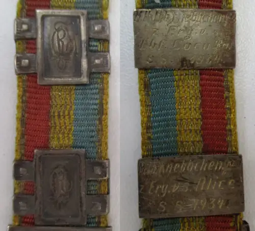 Bierzipfel 800er Silber Studentenverbindung Couleur Blau Gold Rot 1934 (127517)