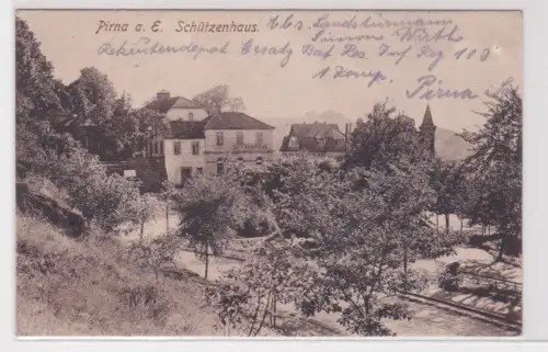 88496 Ak  Schützenhaus in Pirna an der Elbe . 1915