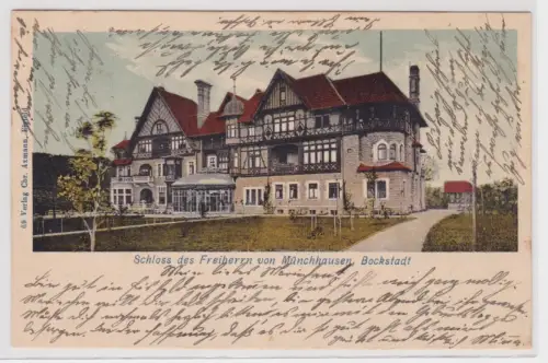908695 Ak Schloss des Freiherrn von Münchhausen, Bockstadt. 1903