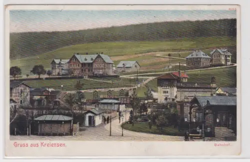 64574 Ak Gruß aus Kreiensen Totalansicht mit Bahnhof um 1900