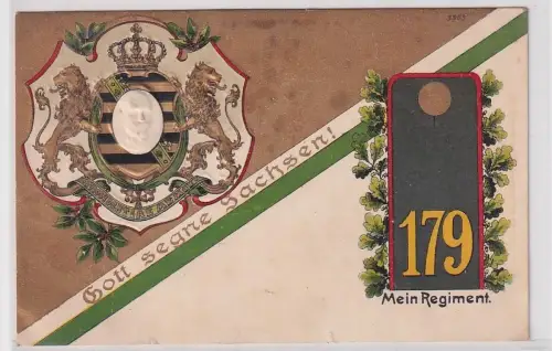77283 Präge Ak Mein Regiment Leisnig Kgl. Sächs. 14. Infanterie-Regiment Nr. 179