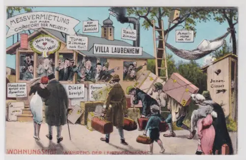20818 Ak Wohnungsnot. Während der Leipziger Messe. um 1920