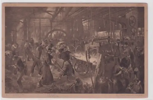 73484 Ak A.V. Menzel. Eisenwalzwerk. Königliche National-Galerie.Berlin. um 1930