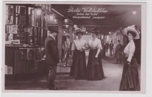 94327 Ak Berlin-Weltstadtleben"Unter der Erde"Untergrundbahnhof"Leipzigerplatz"