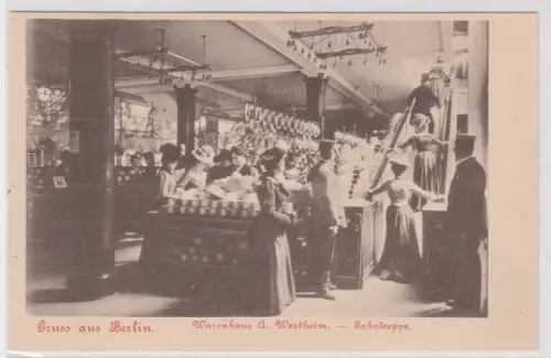 90796 Ak Gruss aus Berlin. Warenhaus A. Wertheim. - Fahrtreppe. um 1930