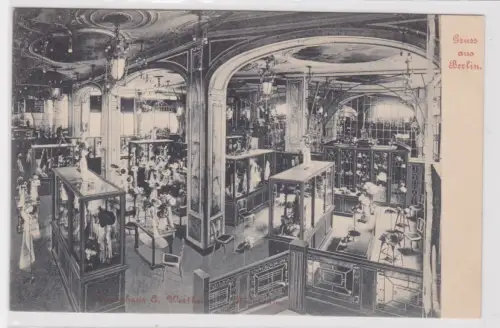 902111 Ak Gruss aus Berlin. Warenhaus A. Wertheim - Hüteraum. um 1930