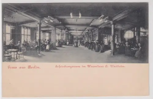 90738 Ak Gruss aus Berlin. Erfrischungsraum im Warenhaus A. Wertheim. um 1930