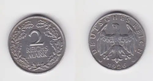 2 Mark Silber Münze Deutsches Reich 1926 A ss  (105188)