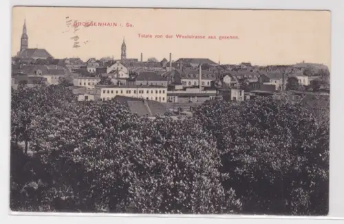 909022 Ak Grossenhain in Sachsen - Totale von der Weststraße aus gesehen um 1910