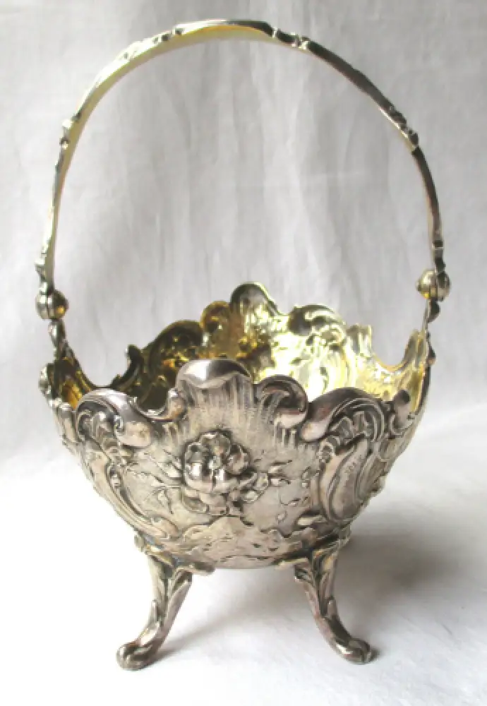 800er Silber Schale Jugendstil mit Wappen Hessenberg datiert 1893 (112914) 2