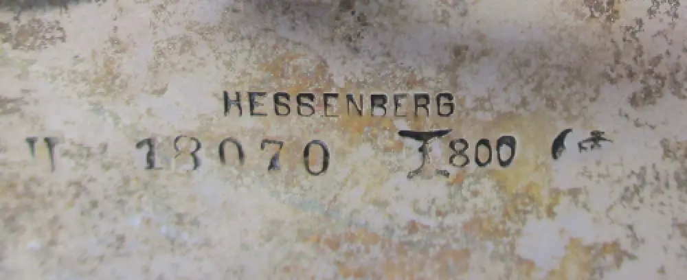 800er Silber Schale Jugendstil mit Wappen Hessenberg datiert 1893 (112914) 6