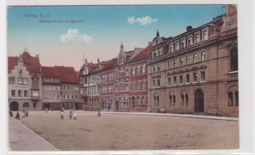 908889 Ak Kahla S.-A. - Marktplatz mit Amtsgericht um 1910