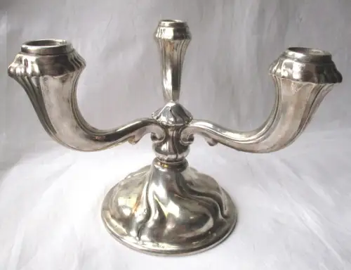 835er Silber 3 armiger Kerzenständer Jacob Grimminger Schwäbisch Gmünd (112713)