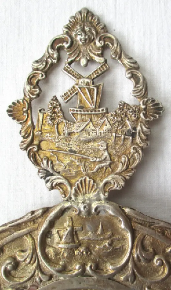 925er Silber Teesieb Holländerwindmühle Landschaftsansichten (116194) 1