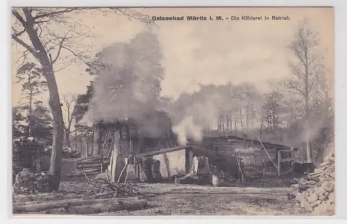 909364 AK Ostseebad Müritz in Mecklenburg. Die Köhlerei in Betrieb. 1930
