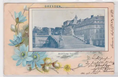909375 AK Dresden. Brühl'sche Terrasse. 1904