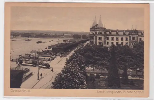 909380 AK Sachsenplatz, Elbkaserne in Dresden A. um 1930