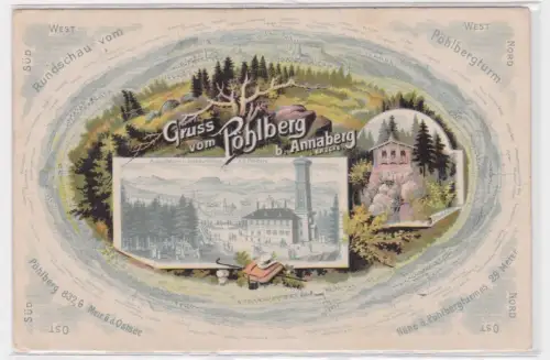 909240 AK Gruss vom Pöhlberg b.Annaberg i.Erzgebirge. 1910