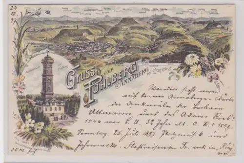 909242 AK Gruss vom Pöhlberg b.Annaberg im Erzgebirge. um 1897