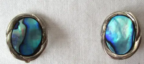 elegante 925er Sterling Silber Ohrringe Ohrklipser mit Schmuckstein (116938)