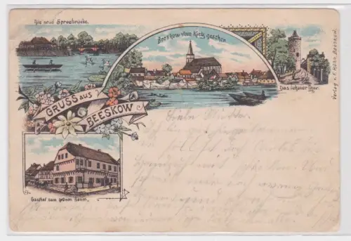 08004 Mehrbild AK Gruss aus Beeskow. 1898