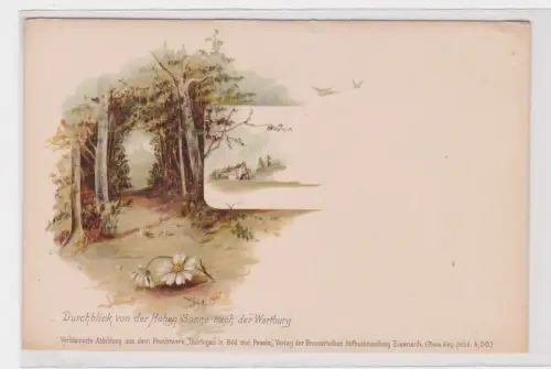 909492  AK Durchblick von der Hohen Sonne nach der Wartburg. um 1930