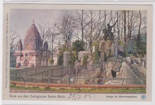 53580 AKGruss aus dem Zoologischen Garten Berlin.Anlage für Wassernagetiere.1906