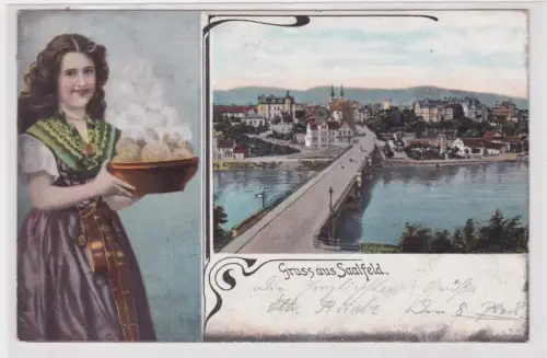 908647 AK Gruss aus Saalfeld. 1906