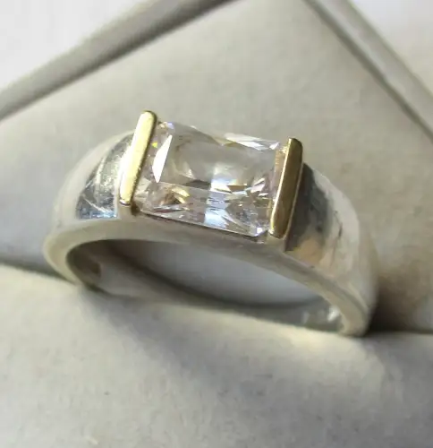 exlusiver 925er Silber Damen Ring mit weißen Stein facetierter Schliff (162992)