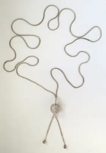 elegante 925er Sterling Silber Kette mit Zirkonia Kugel Marke DQCZ (108360)