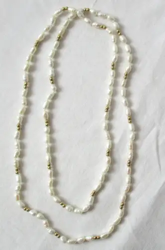 585er Gold Kette Perlenkette 96 Perlen Ø 4,6 mm Länge 80 cm (118757)