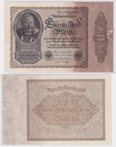 1000 Mark Banknote Deutsches Reich 15.12.1922 Rosenberg 81 b (102788)