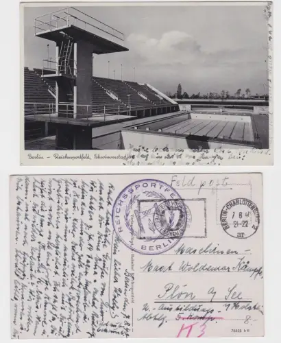 27328  Ak Berlin -  Reichssportfeld, Schwimmstadion. 1940