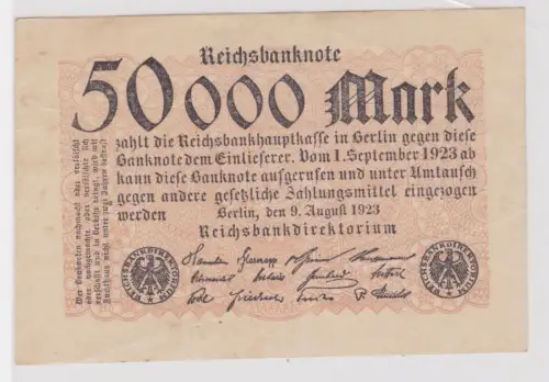 50000 Mark Inflation Banknote 9.8.1923 Ro.99 (107131)