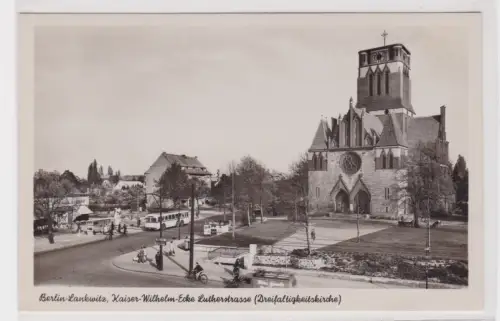909122Ak Berlin-Lankwitz,Kaiser-Wilhelm-Ecke Lutherstrasse(Dreifaltigkeitskirche