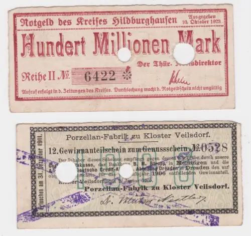 100 Millionen Mark Banknote Kreis Hildburghausen 16.Oktober 1923 (106240)