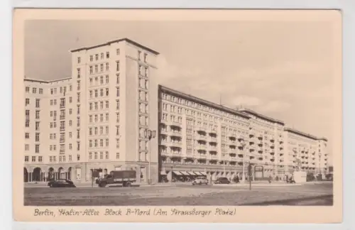 908659 Ak Berlin,Stalin-Allee Block B-Nord (Am Strausberger Platz). 1955
