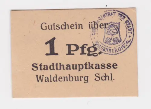 2Pfennig Banknote Notgeld Stadthauptkasse Waldenburg in Schlesien (100517)