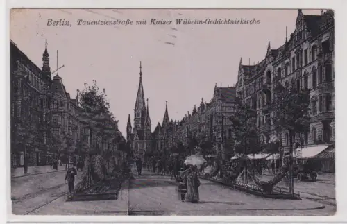 908661 Ak Berlin, Tauentzienstraße mit Kaiser Wilhelm-Gedächtniskirche. 1916