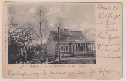 72935 Ak Milch & Kaffee Restaurant zum Waldfrieden Böhne bei Rathenow 1905