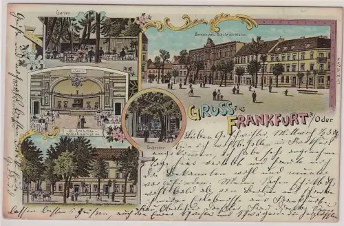 69587 Ak Lithographie Gruß aus Frankfurt an der Oder 1904