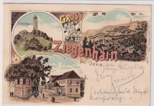 18201 Ak Lithographie Gruß aus Ziegenhain bei Jena 1901