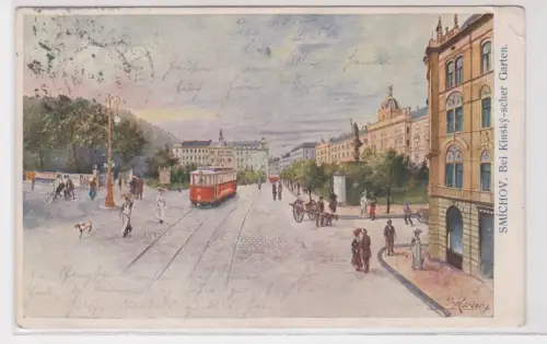 909051 Ak SMÍCHOV. Bei Kinský-scher Garten. 1906