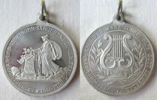 seltene Aluminium Medaille Thüringer Sängertag zu Ilmenau Juli 1901 (169068)