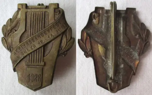 altes Blech Abzeichen Bezirkssängerfest Bad Sulza 12.-14.Juni 1926 (139773)