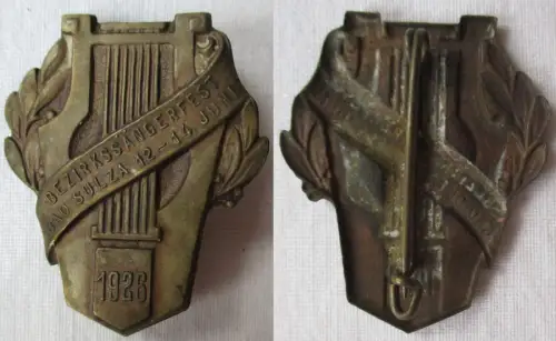 altes Blech Abzeichen Bezirkssängerfest Bad Sulza 12.-14.Juni 1926 (130883)