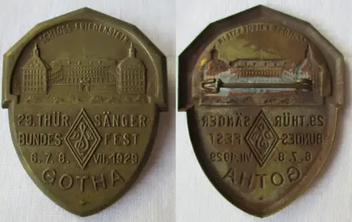 altes Blech Abzeichen 29. Thür. Bundes Sängerfest Gotha 1929 (130107)