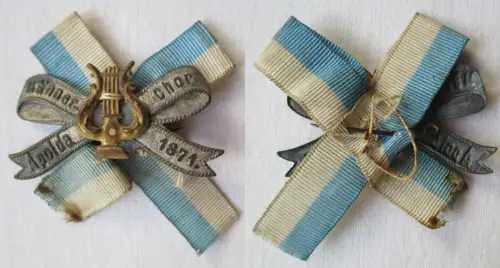 seltenes altes Blech Abzeichen  Männerchor Apolda 1871 (134547)